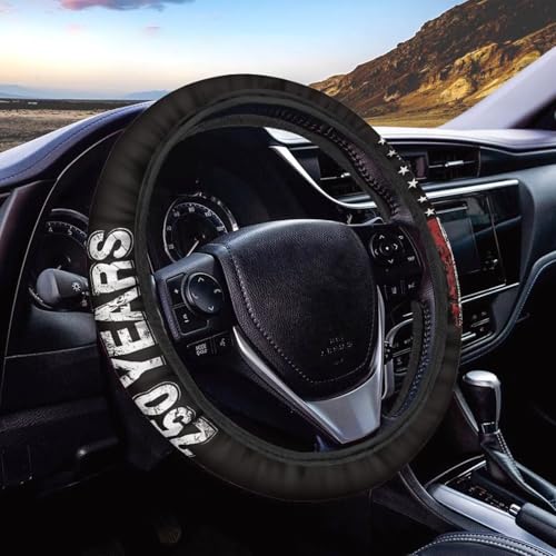 AFPANQZ Auto Steering Wheel Covers Comfort Anti-Slip Safety Stretch-on 14-15 inch, American 250 Years Print Easy Fix Machine Washable Steering Wheel Protection - color: American 250 Years