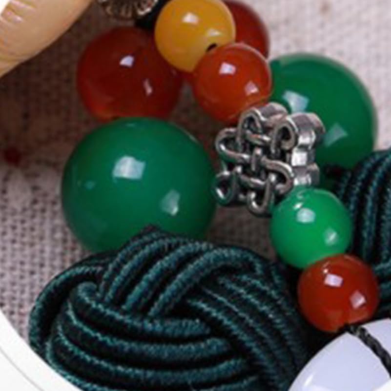 Garneck Car Rear View Mirror Charm Hanging Beads Lotus Pendant Chinese Knot Tassel Car Interior Decoration Home Ornament