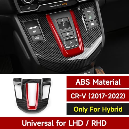 Hybrid 2PCS Gear Shift Panel Decals for Honda CRV 2017 2018 2019 2020 2021 2022 Accessories CR-V ABS Carbon Fiber Interior Stickers - color: 2pcs Hybrid Gear Shift Panel