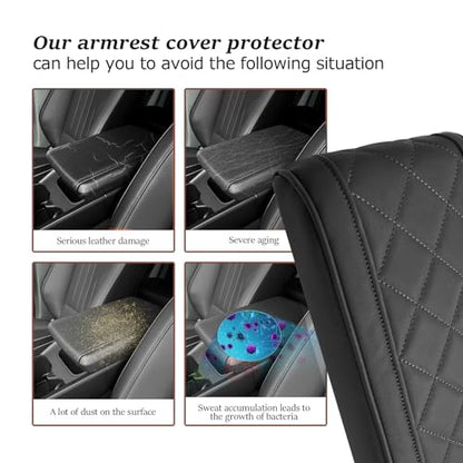 SKTU 2024 2025 2026 Santa Fe Accessories Center Console Cover Compatible with 2024 2025 2026 Hyundai Santa Fe Armrest Cover Hyundai Santa Fe 2024 2025 2026 Accessories Center Console Cushion (Black) - color: 2024+ Santa Fe Black