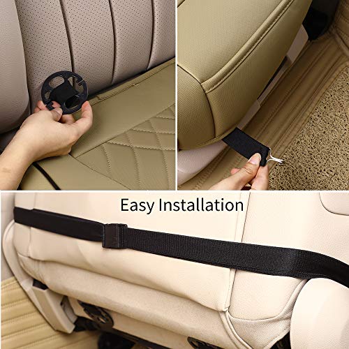 kingphenix Car Seat Cover: Easy to Install, Fits Most Cars, Vans, Trucks, and SUVs – Beige - color: Beige