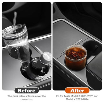 frani Center Console Cup Holder Designed for Tesla Model 3 2021-2023 Model Y 2021-2025,Tesla Interior Center Console Accessories Black - color: Black, style: M3 2021-2023/MY 2021-2025