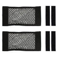 2pcs Cargo Net Car Storage Net - Stretchable Mesh Pocket Net Magic Tape Universal Mesh Car Accessories Interior Organizer (L)