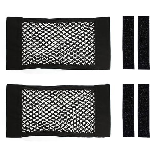 2pcs Cargo Net Car Storage Net - Stretchable Mesh Pocket Net Magic Tape Universal Mesh Car Accessories Interior Organizer (L)