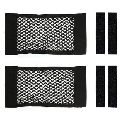 2pcs Cargo Net Car Storage Net - Stretchable Mesh Pocket Net Magic Tape Universal Mesh Car Accessories Interior Organizer (L)