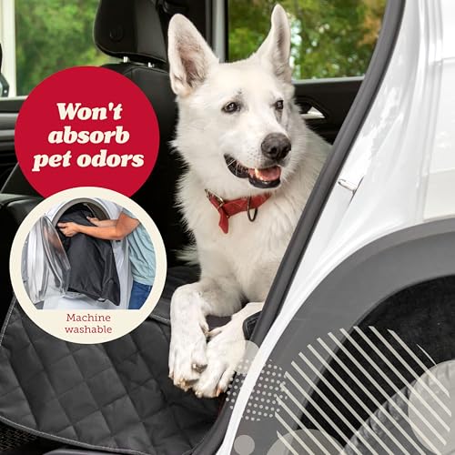 Lusso Gear Dog Car Seat Cover - Waterproof Non-Slip Car Back Seat Protector - Rear Car Seat Cover for Dogs - Universal Fit for Sedans Trucks SUVs - Scratchproof Backseat Car Cover - Machine Washable - color: - Premium Edition - Black