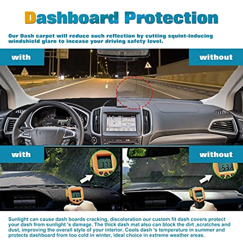 x xotic tech Center Console Dashboard Mat Pre-Cut Non-Slip Sunshield Sun Glare Protector Dash Carpet Pad Black Cover Compatible with Ford Edge 2015 2016 2017 2018 2019 2020 2021 2022 2023 2024 2025 - color: Compatible with Edge 2015-2019