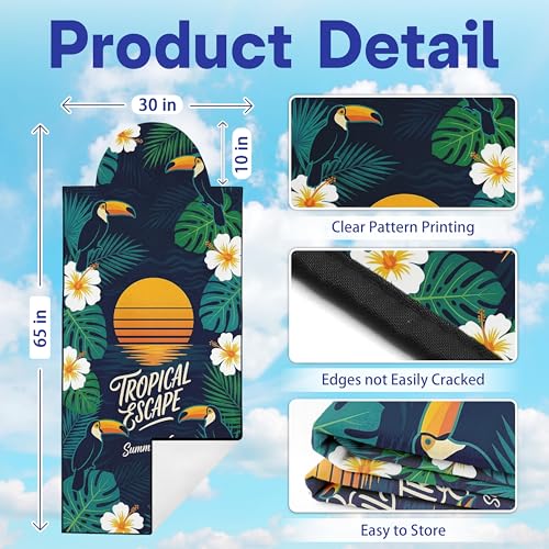 2 Pack Car Seat Towel Covers, Sweat-Proof Microfiber Seat Protectors for Gym, Running, Beach & Workout, Breathable Quick-Dry, Machine Washable, Tropical Toucan Print, Universal Fit - color: Tropical Toucan