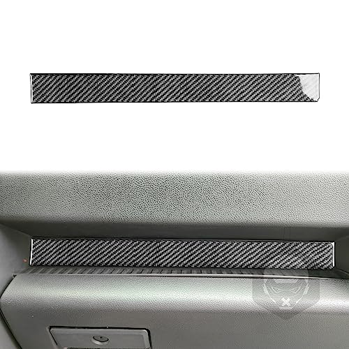Central Control Instrument Decorative Strip Co-Pilot Glove Box Top Panal Cover Carbon Fiber Car Interior Trim Compatible with Ford F150 F-150 Raptor 2017 2018 2019 2020 Accessories - color: Black 25