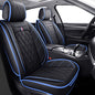 Aierxuan Car Seat Covers Full Set Waterproof Leather Compatible with Toyota Highlander Corolla Prius Camry Rav4 Mdx Chevy Blazer Cobalt Trailblazer Cruze Equinox Malibu Buick, Black-Blue - color: Full Set/Black-Blue