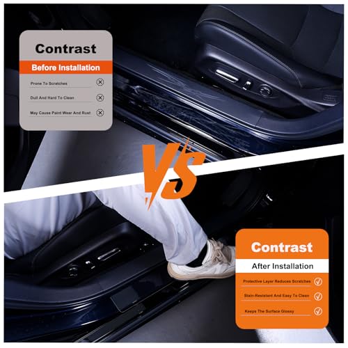 Car Door Sill Protector, 4 Pcs Clear PPF Paint Protection Film Kit, Universal Door Entry Edge Guard & Scuff Plate Protector, Invisible Anti-Scratch Door Step Wrap for Cars, SUV, Trucks - size: Front:23.62"L×3.15"W×2PCS+Rear:15.75"L×3.15"W×2PCS
