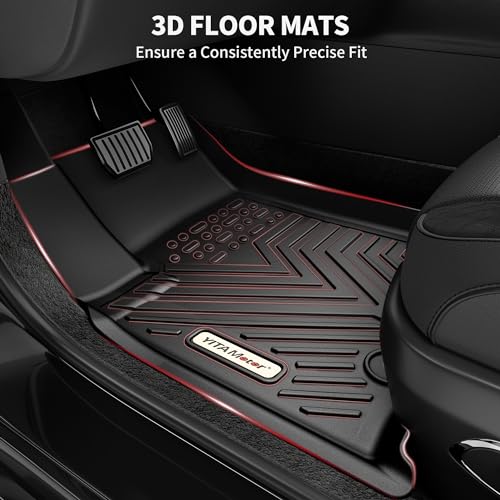 YITAMOTOR Floor Mats Fit for 2020-2025 2026 Kia Soul, Custom Fit Kia Soul Floor Liners All-Weather Protection, Heavy Duty Waterproof Car Mats Set, 1st & 2nd Row Black - style: 20-26 Kia Soul 1st&2nd