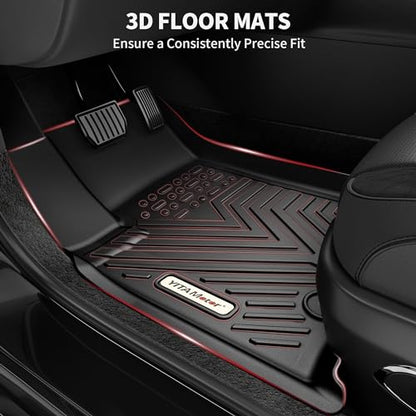 YITAMOTOR Floor Mats Fit for 2020-2025 2026 Kia Soul, Custom Fit Kia Soul Floor Liners All-Weather Protection, Heavy Duty Waterproof Car Mats Set, 1st & 2nd Row Black - style: 20-26 Kia Soul 1st&2nd