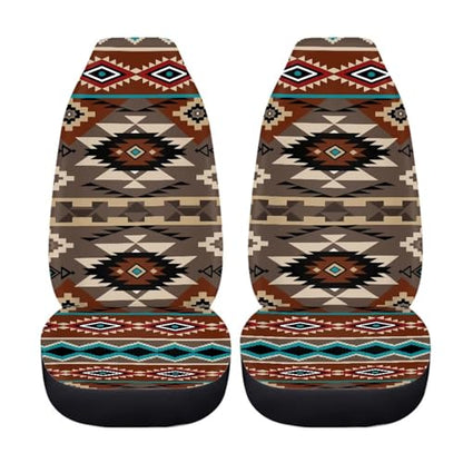 Dreaweet Geometric Aztec Car Seat Covers Front Seats Native American Tribal Car Accessories 2 Piece Washable & Universal Seat Covers for Cars SUV Sedan Trucks - color: Geometric Aztec