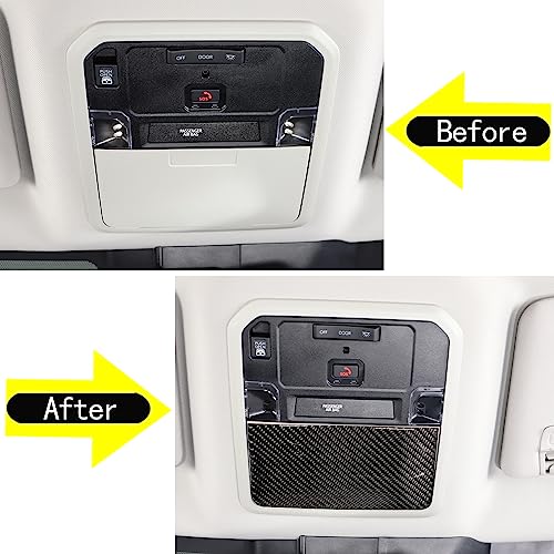 Aunginsy Car Roof Glasses Box Cover Decorative Sticker Compatible with Toyota Tundra/Sequoia 2022-2024 Real Carbon Fiber Car Roof Glasses Box Panel Trim Sticker Protection Cover Interior Accessories - size: Car Roof Glasses Box Cover Sticker