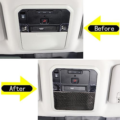 Aunginsy Car Roof Glasses Box Cover Decorative Sticker Compatible with Toyota Tundra/Sequoia 2022-2024 Real Carbon Fiber Car Roof Glasses Box Panel Trim Sticker Protection Cover Interior Accessories - size: Car Roof Glasses Box Cover Sticker