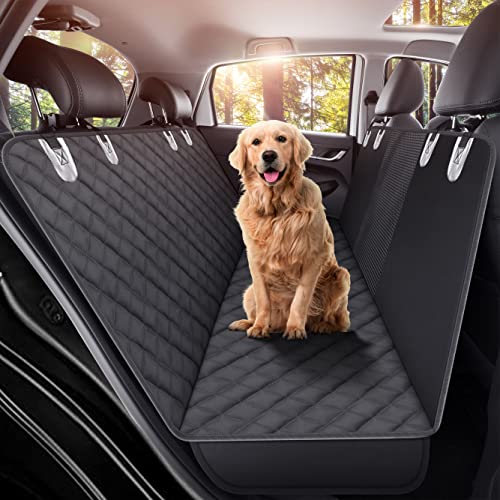 GXT Dog Back Seat Cover Protector for Cars SUV and Trucks with Mesh Window, Scratchproof Nonslip and Waterproof Material(Black) - color: black, style: Seat Cover Only