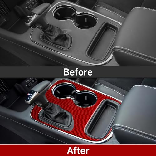Car Gear Shift Panel Decals for 2018-2020 Dodge Durango Accessories Carbon Fiber Interior Stickers, D - color: Gear Shift Panel, D
