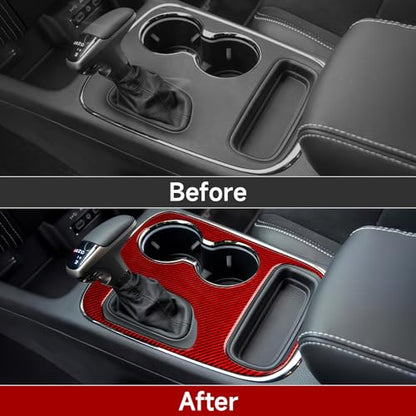 Car Gear Shift Panel Decals for 2018-2020 Dodge Durango Accessories Carbon Fiber Interior Stickers, D - color: Gear Shift Panel, D