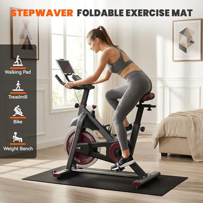 Stepwaver Walking Pad Mat for Carpet, Treamill Mat for Hardwood Floors, High Density, 1/4 Thickness, Folable, Floor Protection for Bike, Elliptical, Treadmill - size: 55"L x 23.6"W x 0.2"Th