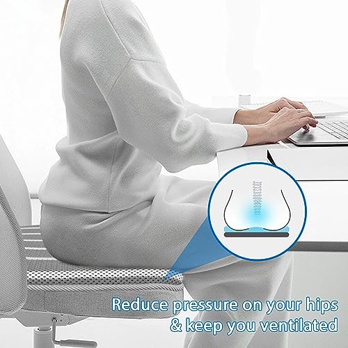 Office Chair Cushion,17.7" L × 17.7" W × 1.2" H, Non-Slip Car Seat Cushion with 3D Air mesh Pad Wash Breathable for Long Sitting for Relief and Comfort Square