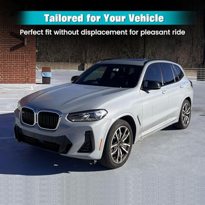 FREEMOTOR802 Compatible with 2018-2024 BMW X3 G01 X3M F97 & 2019-2025 BMW X4 G02 X4M F98 Floor Mats, Black 3D Molded Carpets Liner 1st 2nd Row 3PC TPE All Weather Protector - size: For BMW X3 G01 2018-2024 & BMW X4 G02 2019-2025