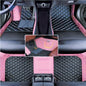 Custom Floor Mats for Audi A1, A3, A4, A5, A6, A7, A8,TT, TTS, Q2, Q3, Q5, Q7, Q8,RS3 RSQ8 S3 S4 S5 S6 S7 S8 e-tron, Q4 e-tron,All Weather Waterproof Luxury Leather (Pink and Black) - color: Pink and Black