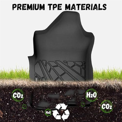 Floor Mats for 2019-2025 2026 Ram 2500/3500 Crew Cab w/Bucket Seats (Not for PTO KIT Models), All Weather TPE Car Mats for Dodge Accessories Non-Slip Floor Liners (NOT Mega Cab)