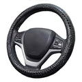Premium Leather Steering Wheel Cover with Air Holes – Non-Slip Rubber Grip, Universal Fit for Cars (Black) - color: Black