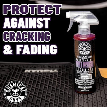 Chemical Guys Mat Renew Rubber and Vinyl Car Floor Mat Cleaner & Protectant - Cleans & Restores Rubber Liners, Running Boards, Safe for Cars, Trucks, SUVs, and More - 16 oz - size: 16 Fl Oz (Pack of 1)