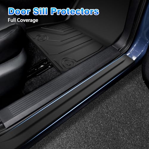 RAV4 Floor Mats - Car Mats for Toyota RAV4 2019-2025, All Weather Floor Mats Cargo Liner with Backrest Mat and Door Sill Guards for RAV4 Accessories, Heavy Duty Rubber Mats - size: 1)Toyota RAV4 19-25 Full Set