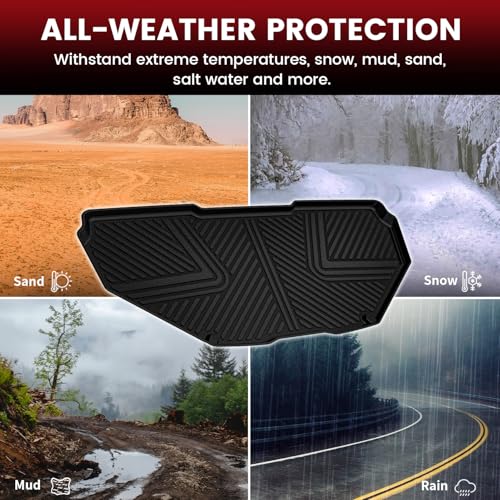 LASFIT Frunk Mats&Truck Bed Mats for Rivian R1T 2024-2022，All Weather Frunk Mats TPE Front & Rear Cargo Liner Custom Fit R1T Truck Bed Mat Black, Tasteless, Durable and Easy to Clean