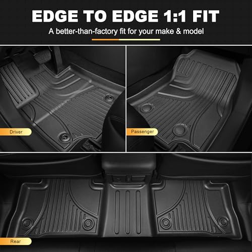 Floor Mats for Toyota Rav4 2019-2025 Hybrid & for Toyota Venza 2021-2025, All Weather TPE Floor Liners and Cargo Liner with Seat Back Mats Rav4 Accessories Cargo Mat - style: 2021-2025 | For Toyota Venza & 2019-2025 Toyota Rav4 | Full Set