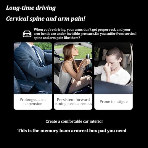 Car Center Console Cover, Memory Foam Vehicle Arm Rest Seat Box Cushion Pad, Scratch & Wear Resistant Automotive Middle Console Protector, Universal for SUV Automobile Truck (Black) - color: Black