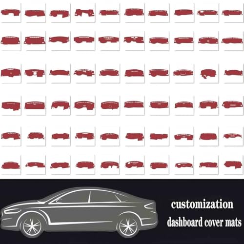 Leather Dash Board Cover mat Compatible with Toyota Camry（HUD） 2021-2023，Sun Protection Dashboard Cover，Car Interior （red） - size: Compatible with Camry（HUD） 2021-2023