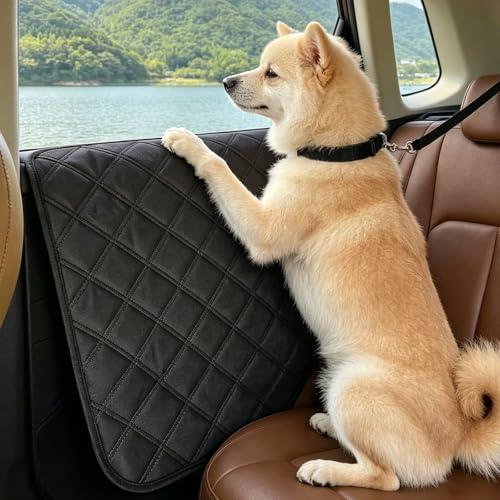 2 Pack Car Door Protector for Dogs with 1 Pet Seat Belt,Thickened Waterproof & Scratch-Resistant Car Door Protect,Universal Fit for All Vehicles,Effectively Protects Doors from Pet Scratching