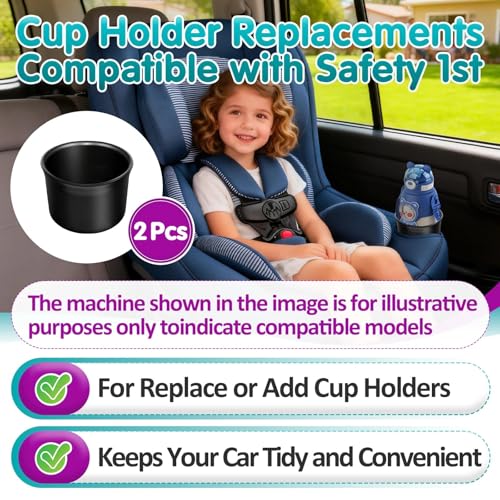2Pcs Cup Holder Compatible with Safety 1st EverFit & Grow and Go, Compatible with Maxi-COSI Pria, Cosco All-in-One Car Seat (Model C6577 & C6474), Durable PP Injection Molded
