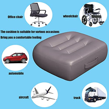 Adult Booster Seat Cushion/Car Seat Cushions for ShortPeople/Effectively Increase The Field of View by 12cm/4.7in,Back Fatigue Relief Adult Booster Chair Cushion Angle Lift Big Seat Cushion/Grey - color: Dark Grey