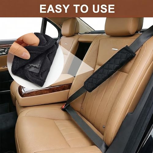 2pcs 10.5 Inch Extra Long Car Seat Belt Covers, Soft and Comfortable Harness Pad for Adults and Kids, Long-Lasting Fabric Material Easy to Install Universal Fit for Cars Trucks SUV (Black) - size: 10.5in, 2pcs
