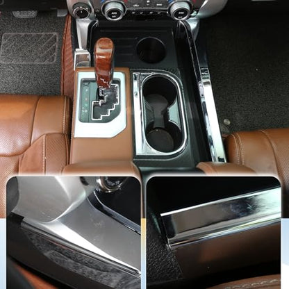 Center Console Gear Panel Cover Moulding Side Trim Strip for Toyota Tundra 2014-2020 Car Accessories (Birght)