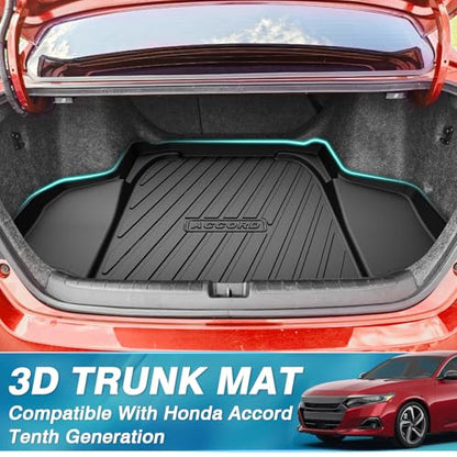 Mixsuper Custom Fit Cargo Liner for Honda Accord 2018-2022 All Models Trunk Liner All Weather Rear Trunk Cargo Mat Black