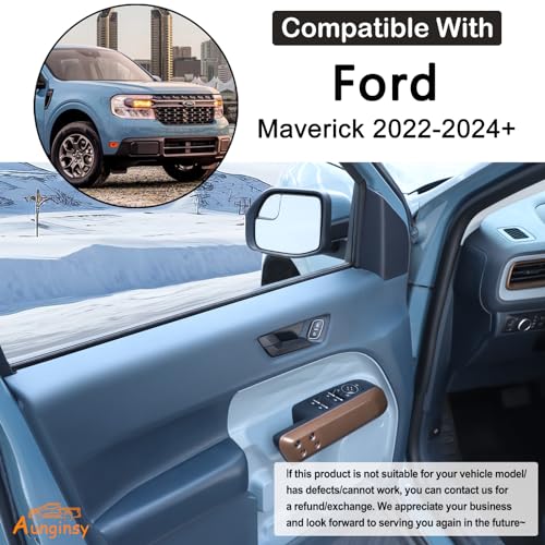 Aunginsy 4Pcs Car Inner Door Handle Switch Panel Cover Trim Compatible with Ford Maverick 2022-2025 Pickup Front Rear Door Handle Bowl Panel Protector Frame Decorative Sticker ABS Interior Accessories - color: Matte Black(4Pcs)