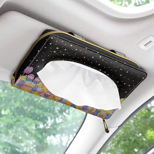 Eggs Car Visor Tissue Holder PU Leather Car Napkin Holder for Sun Visor Napkin Holder Automotive Sun Visor Napkin Holder - color: Eggs