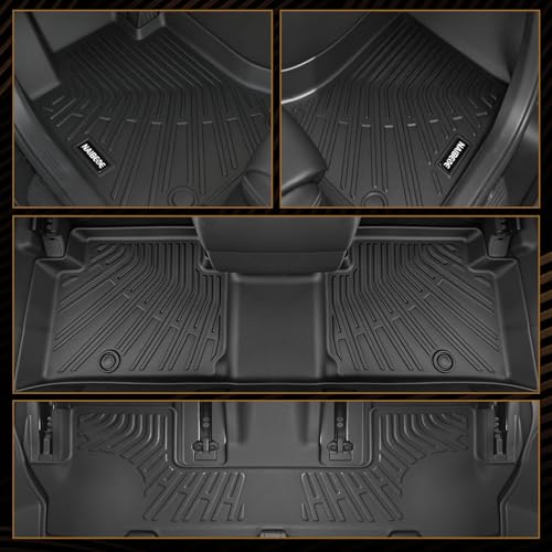 Naibeve Floor Mats for 2013-2020 Toyota Sienna 7 Seats (2nd Row Bucket Seats)(Fit Movable/Sliding Center Console Version) - All Weather Floor Mat & Cargo Liner & Backrest Mats Accessories - size: 8)Sienna 7 Seats|2013-2020
