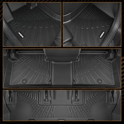 Naibeve Floor Mats for 2013-2020 Toyota Sienna 7 Seats (2nd Row Bucket Seats)(Fit Movable/Sliding Center Console Version) - All Weather Floor Mat & Cargo Liner & Backrest Mats Accessories - size: 8)Sienna 7 Seats|2013-2020