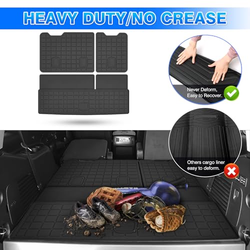 Tahoe Cargo Liner - Trunk Mat for Chevy Chevrolet Tahoe 2015-2020, All Weather Cargo Mat for Tahoe Accessories, Heavy Duty Car Mats, Car Accessories