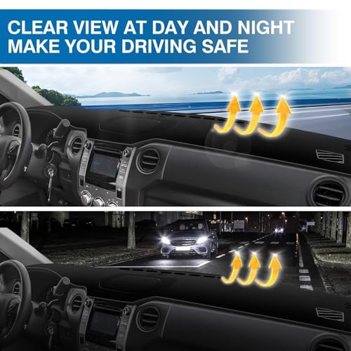 KUST Black Dash Cover for 2014-2021 Toyota Tundra Truck Non-Slip Dashboard Cover Polyester Interior for Tundra Accessories Custom Fit Dash Mat No Glare - size: Tundra 14-21(black)