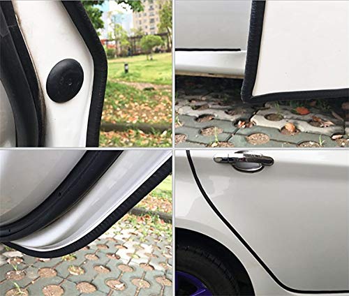 33Ft(10M) Long Car Door Edge Guards, U Shape Edge Trim Rubber Seal Protector Car Door Protection Anti-Collision Rubber Clips Easy to Cut No Need Adhesive Fit for Most Vehicles| Black