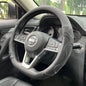 D Shaped Comfy Grip Steering Wheel Cover, Anti-Slip Design, Flat Bottom 14.5-15 Inch(Silicone Black)
