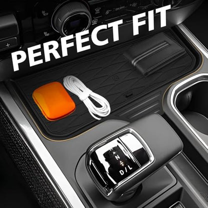 Front Center Console Organizer Fits for 2022-2025 2026 Chevy Silverado/GMC Sierra 1500 Hidden Panel Secret Pocket Storage Lid Removable Cover(Bucket Seats Only) - size: Front Lid